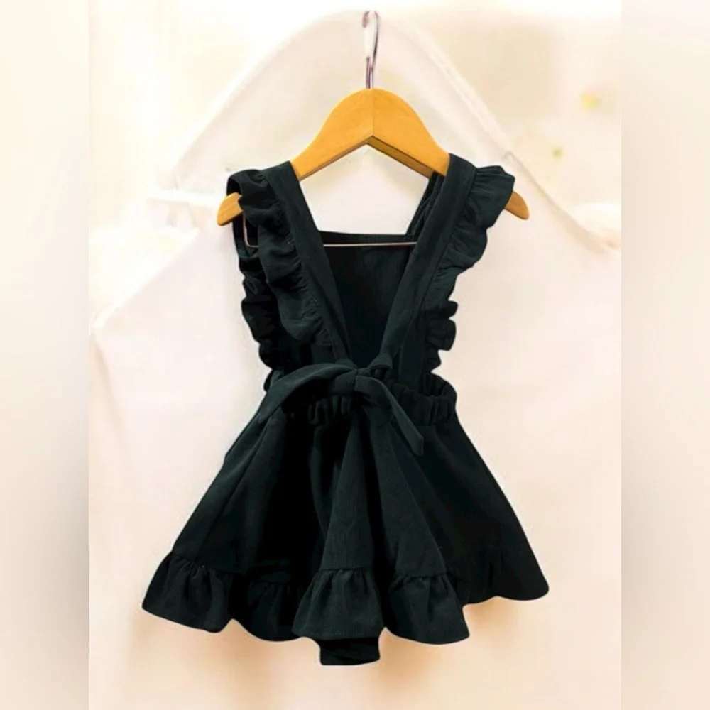 Green Ruffle Pinafore Dress